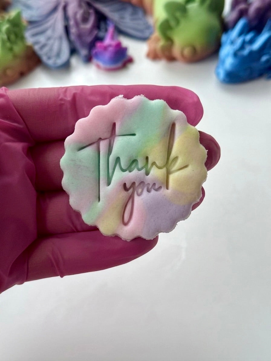 Thank You Script stamp