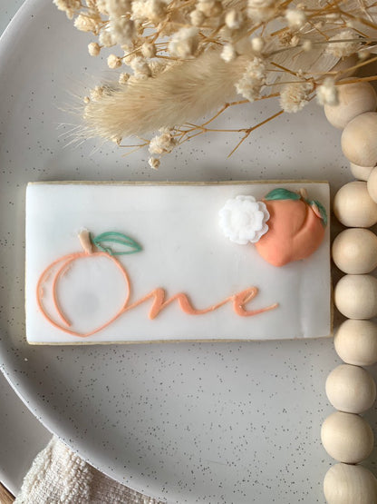 One Peach debossing + matching cutter MEG cookie cutters