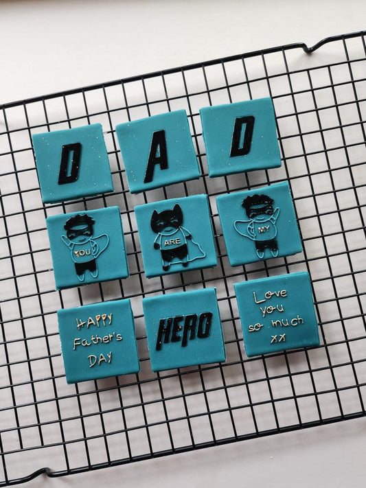 Father’s Day tile - 9 design in 1 tile - debossing and multi cutter MEG cookie cutters