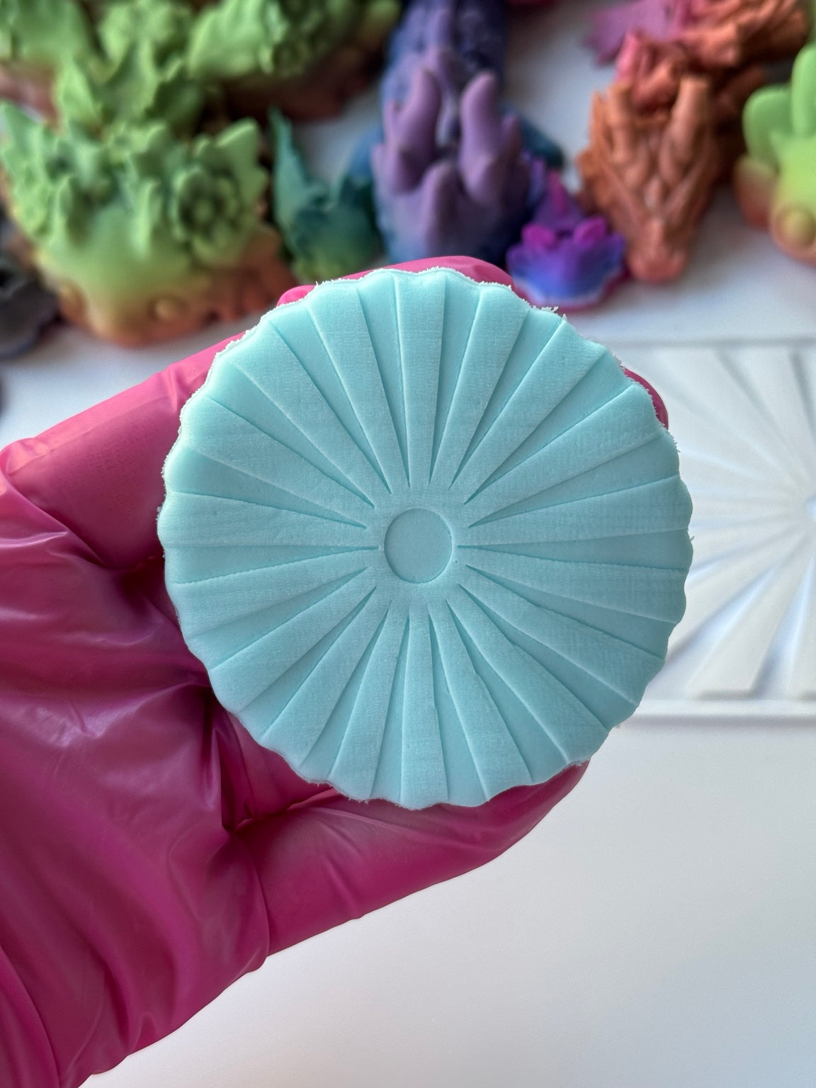 Fan Burst Round deboss texture pattern