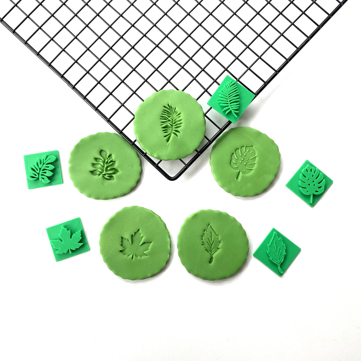 Set of 5 leaves jungle micro stamps MEG cookie cutters