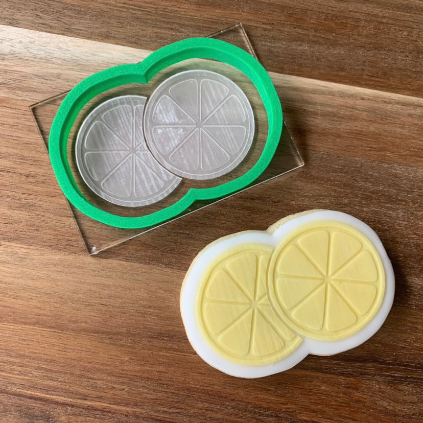 Lemon Amalfi Mediterranean (style 3) debossing + matching cutter MEG cookie cutters