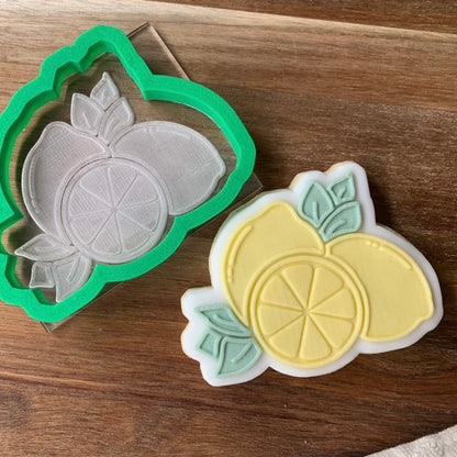 Lemon Amalfi Mediterranean (style 2) debossing + matching cutter MEG cookie cutters