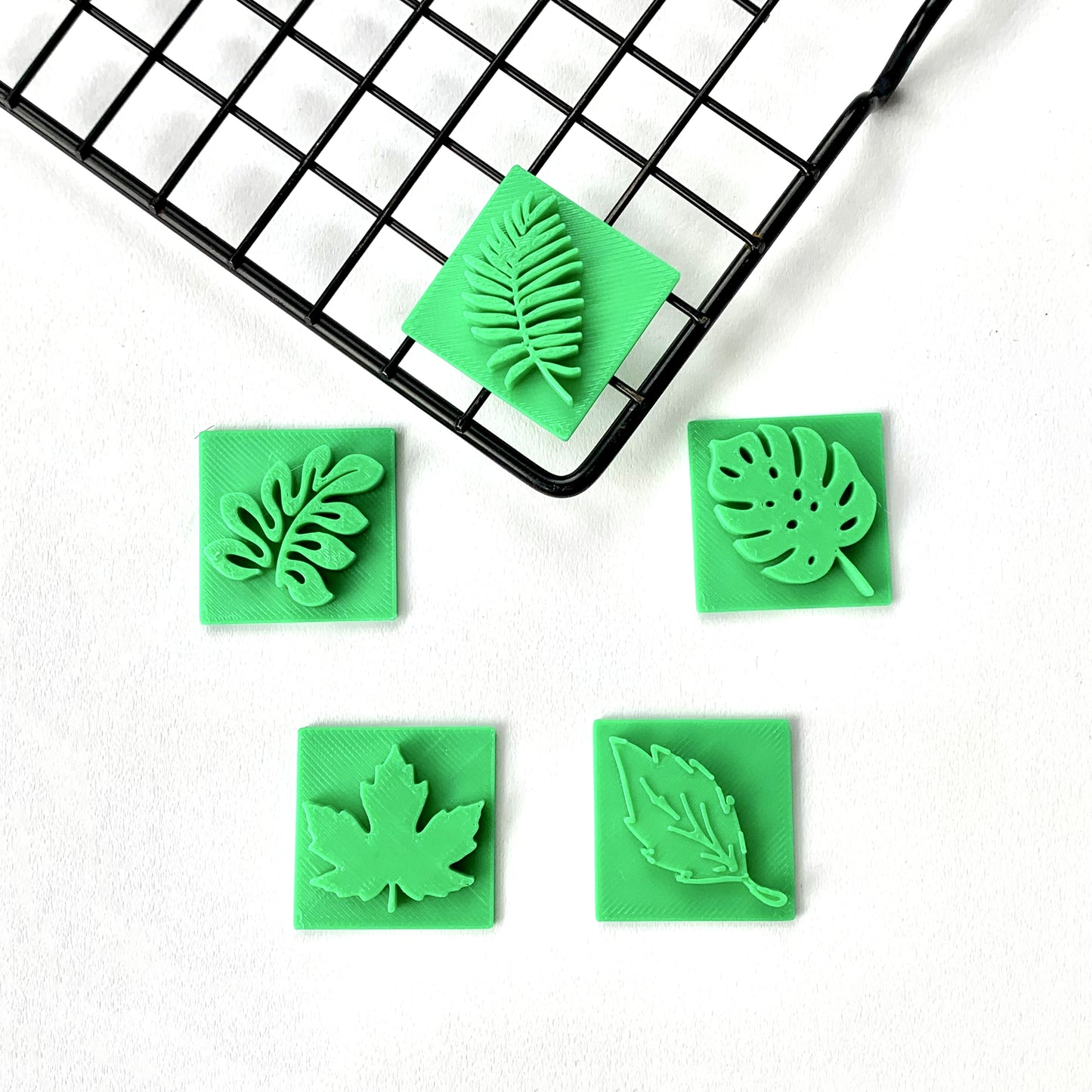 Set of 5 leaves jungle micro stamps MEG cookie cutters