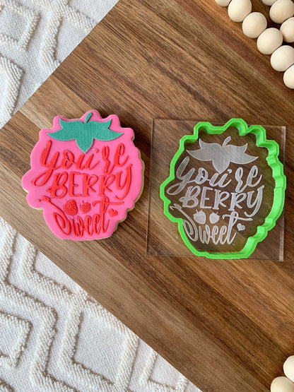 Strawberry debossing + matching cutter you are berry sweet MEG cookie cutters