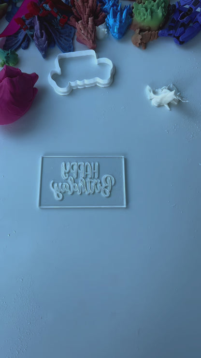 Happy Birthday- deboss + matching cutter - M1014