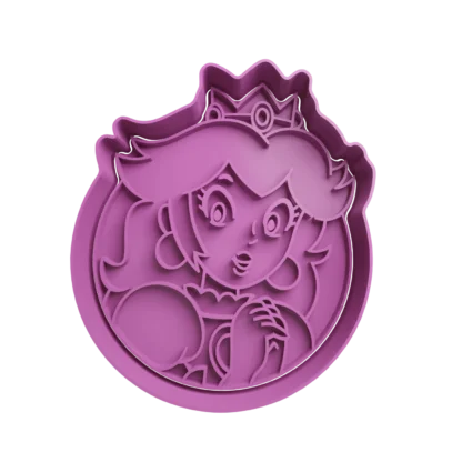 Princess peach super mario - cookie cutter + stamp