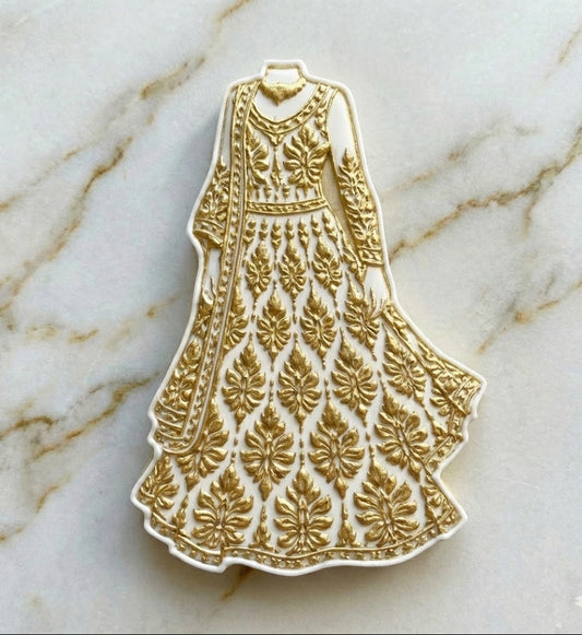 Lehnga wedding dress deboss + matching cutter - style 3 M1105