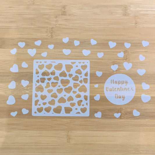 1 x Valentines Day stencil hearts MEG cookie cutters