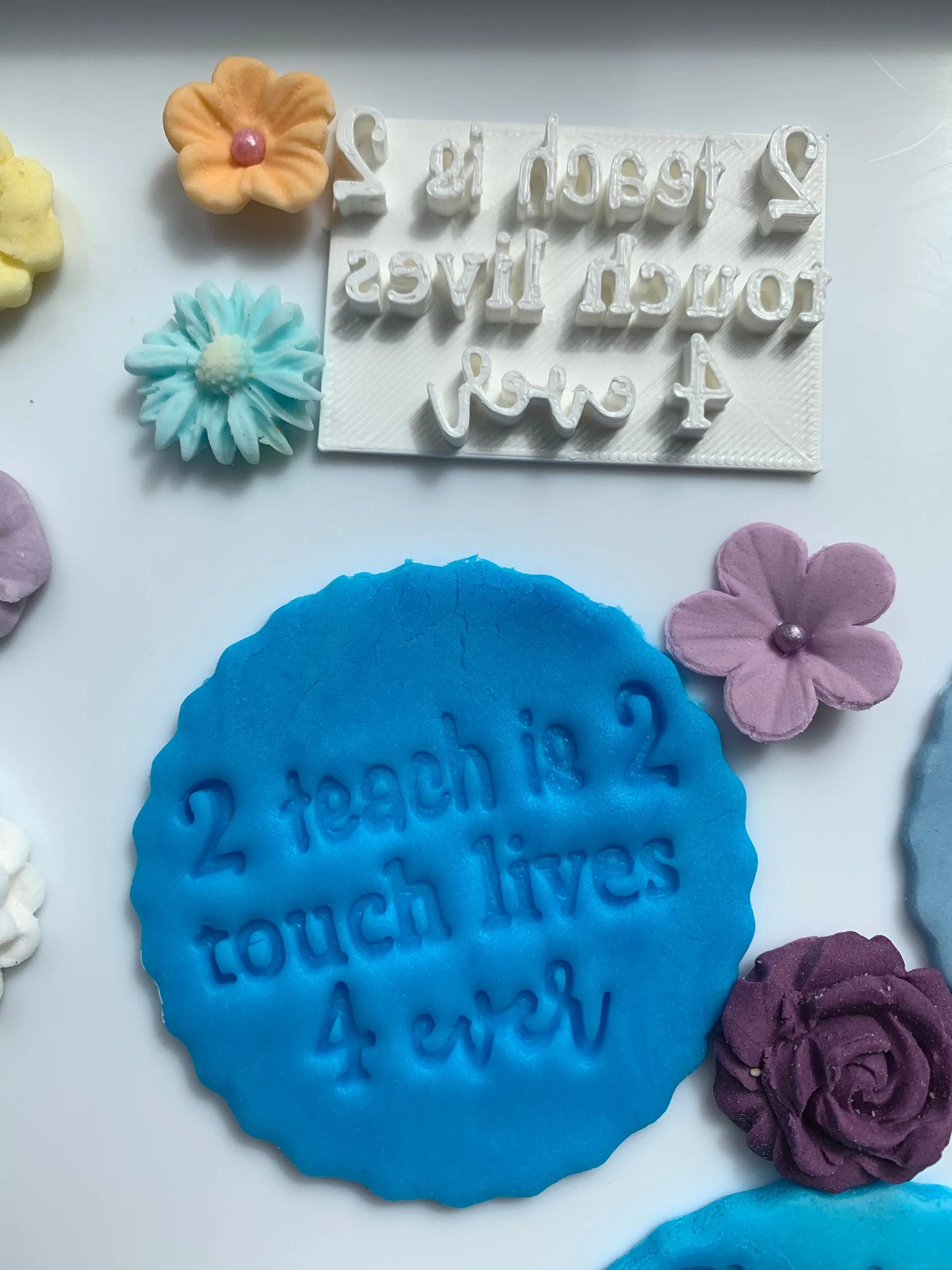 2 teach is 2 touch lives 4 ever - teacher - Embossing - stamp MEG cookie cutters