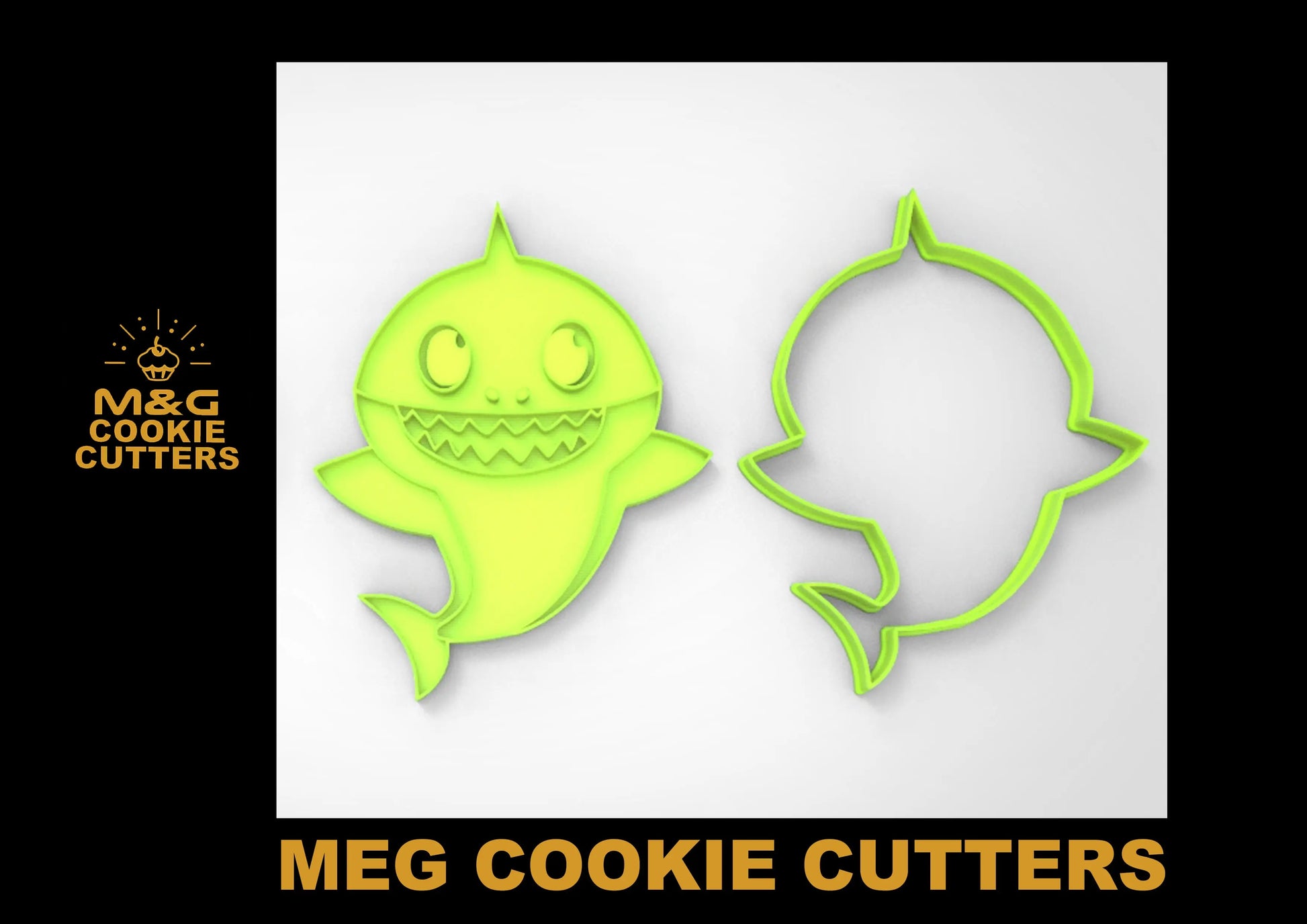 Baby shark cutter + stamp MEG cookie cutters