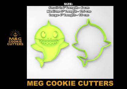 Baby shark cutter + stamp MEG cookie cutters