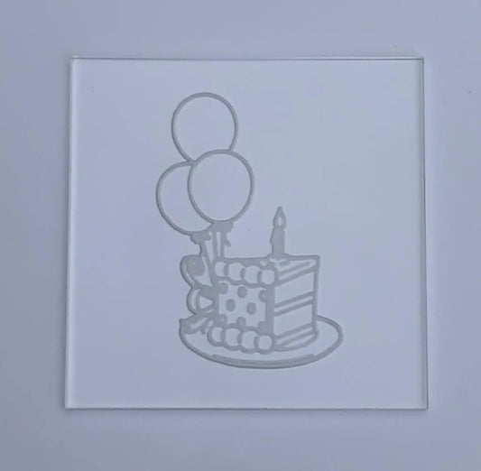 Birthday Cake - debossing acrylic stamp MEG cookie cutters