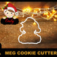 Christmas Girl and banner Cookie cutter MEG cookie cutters