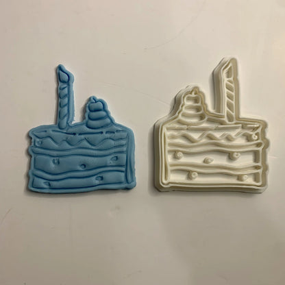 Comic slice cake - Cookie Cutter + stamp MEG cookie cutters