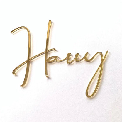 Custom Cake topper - Mirror Gold Acrylic MEG cookie cutters
