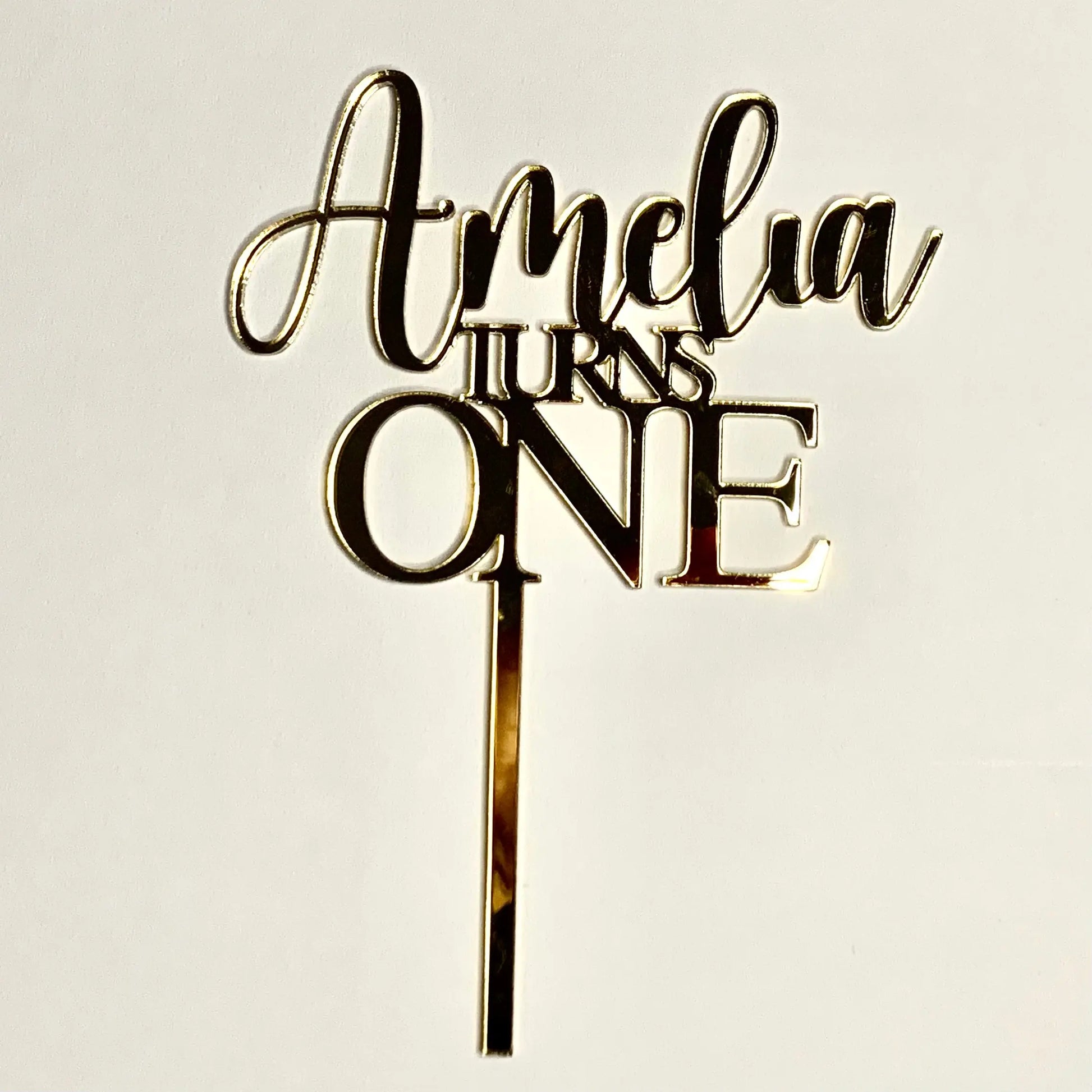 Custom Cake topper - Mirror Gold Acrylic MEG cookie cutters