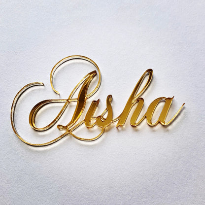 Custom Cake topper - Mirror Gold Acrylic MEG cookie cutters