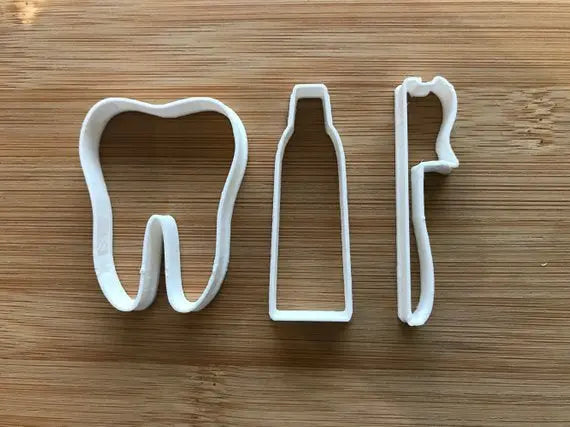 Dentist set tooth - toothbrush and toothpaste Cookie Cutter MEG cookie cutters