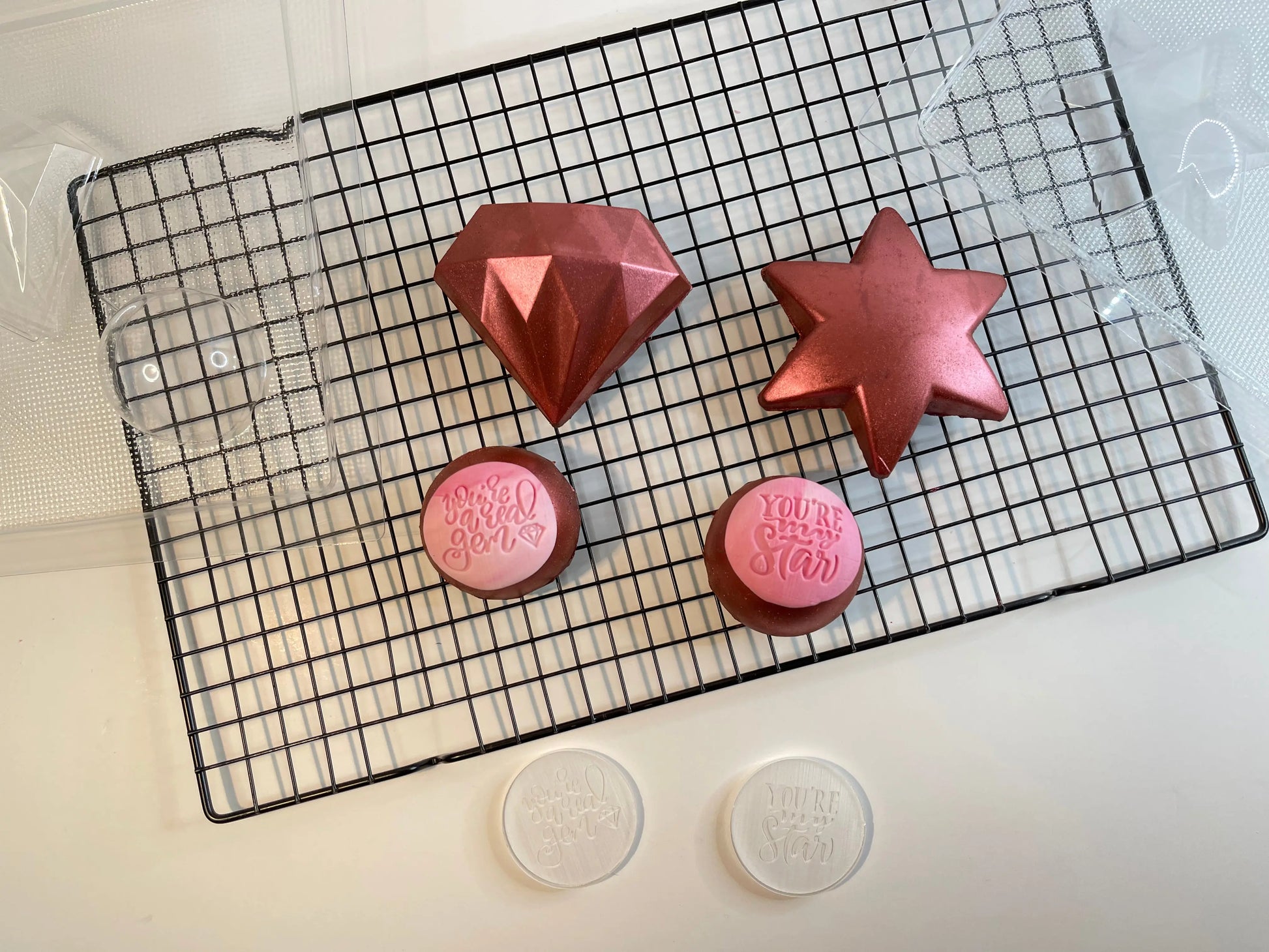 Diamond - St. valentine - Chocolate mould - Diamond and half sphere MEG cookie cutters