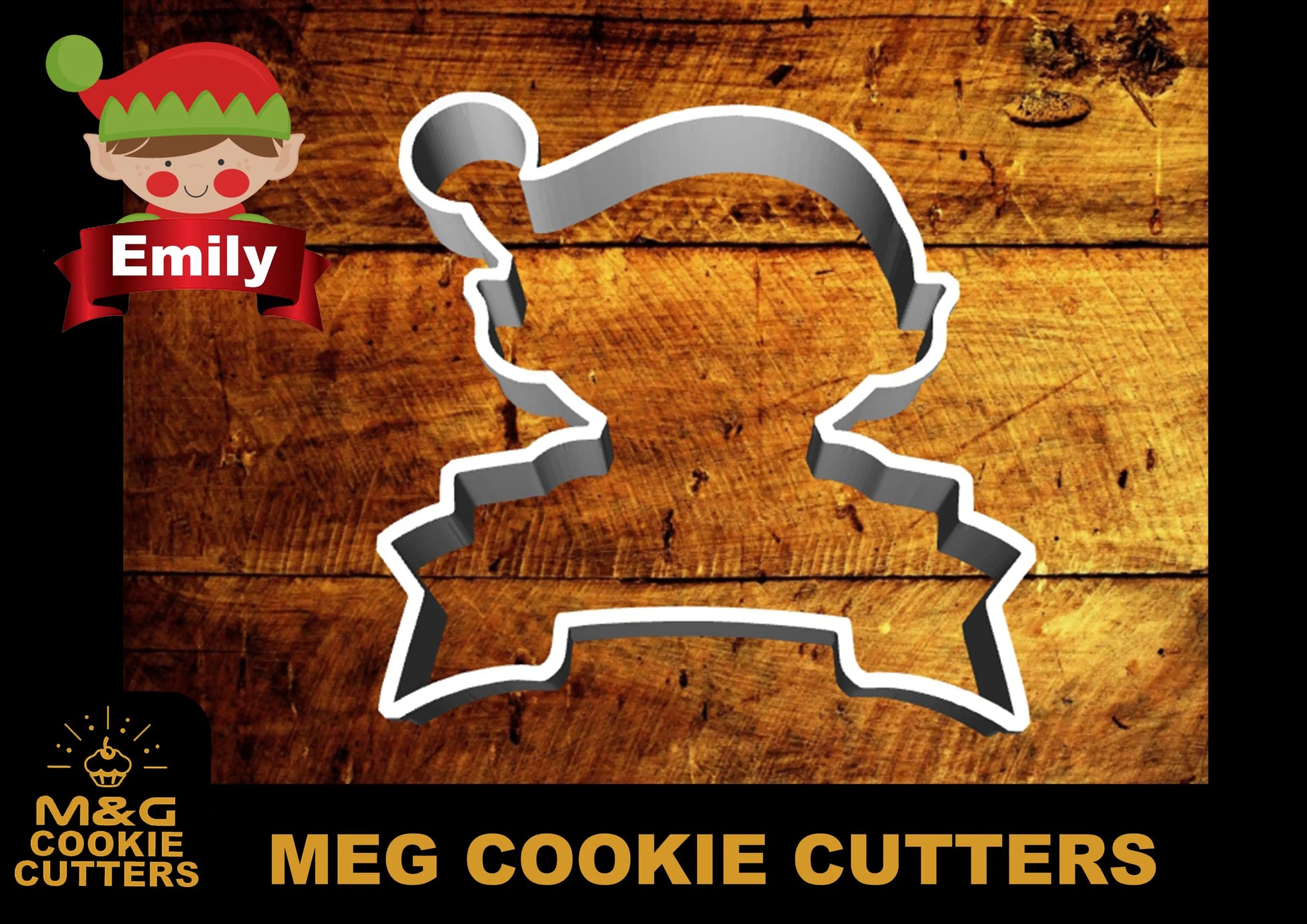 Elf and banner Cookie cutter MEG cookie cutters