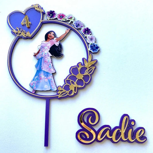 Encanto - cake Topper - name charm MEG cookie cutters