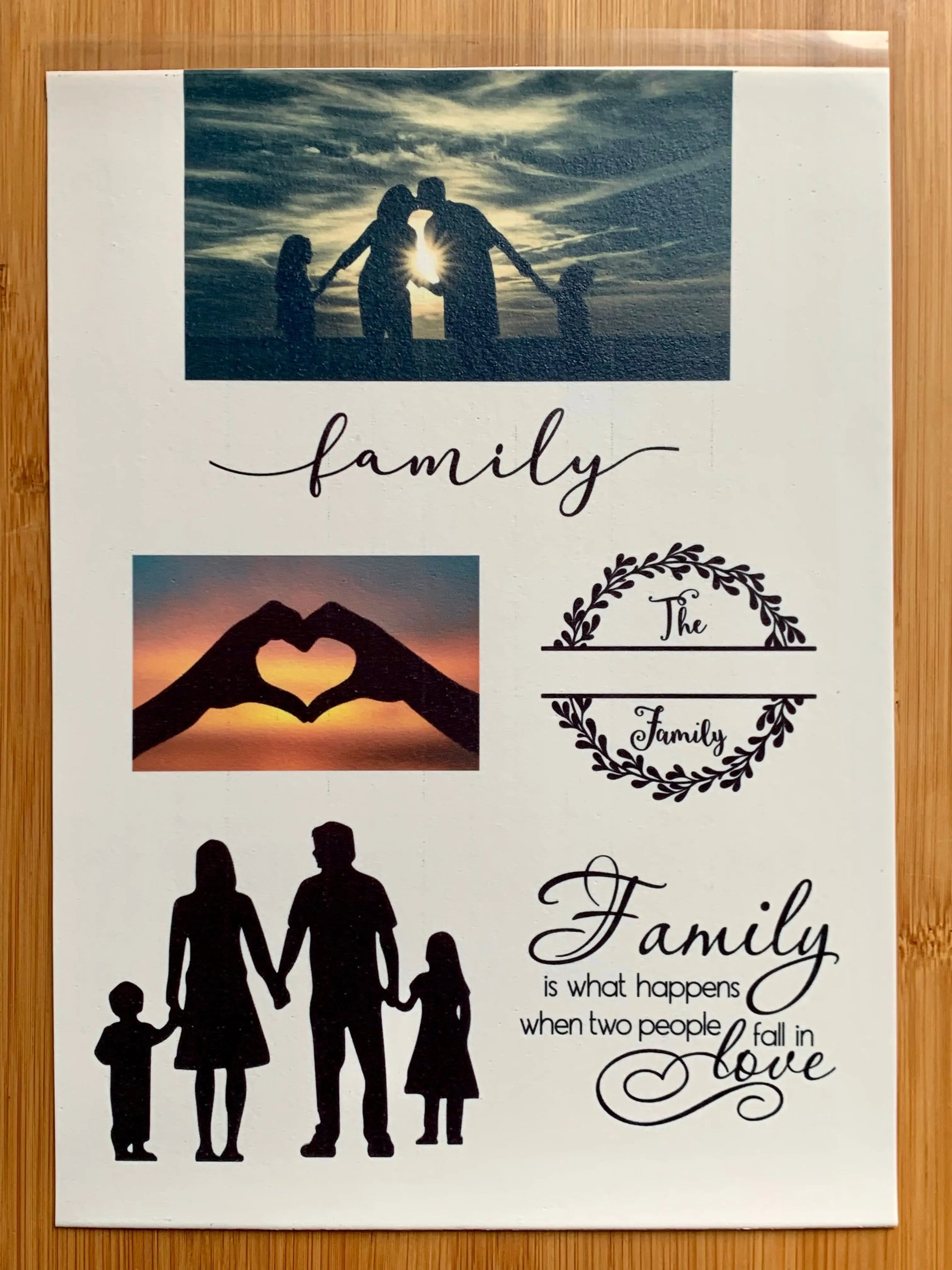 Family - Edible icing topper - sheet size 21 cm x 29 cm A4 MEG cookie cutters