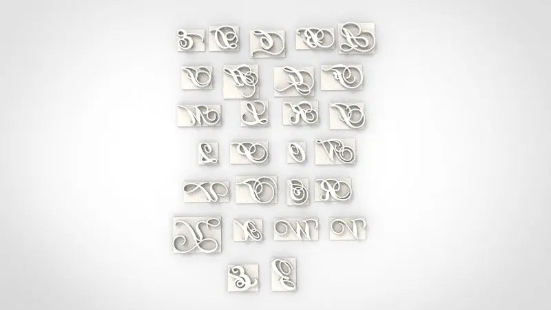 Fancy Monogram Alphabet Embossing-Stamp - MEG cookie cutters