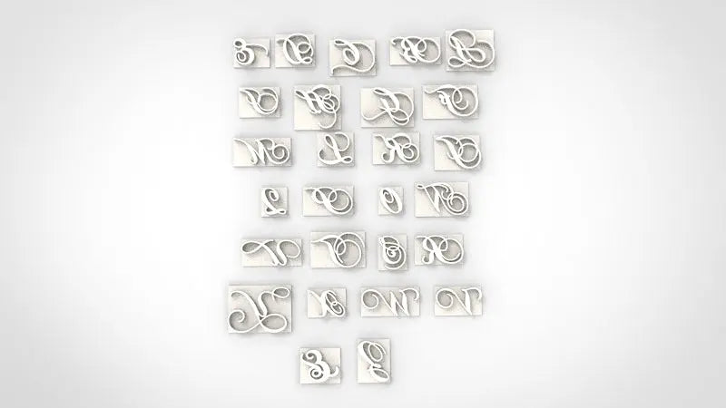 Fancy Monogram Alphabet Embossing-Stamp MEG cookie cutters