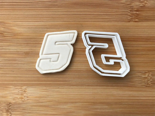 Five 5 Racing Number Cookie cutter MEG cookie cutters