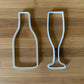 Flute glass - champagne Prosecco bottle- Wedding  cookie cutter MEG cookie cutters