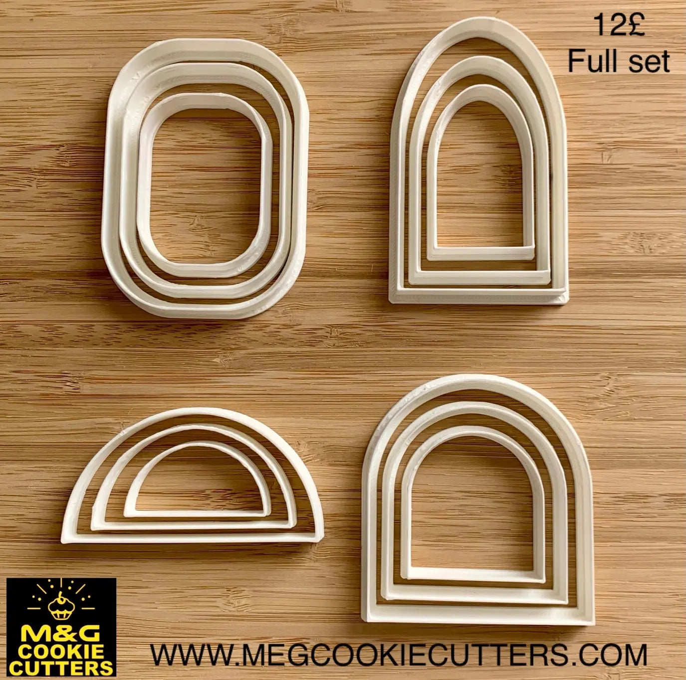 Geometric shapes - arch - semi circle -rectangle - cookie cutter MEG cookie cutters
