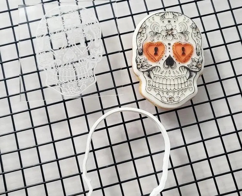 Halloween Debossing - collection 2022 - Skull Debossing + cutter MEG cookie cutters