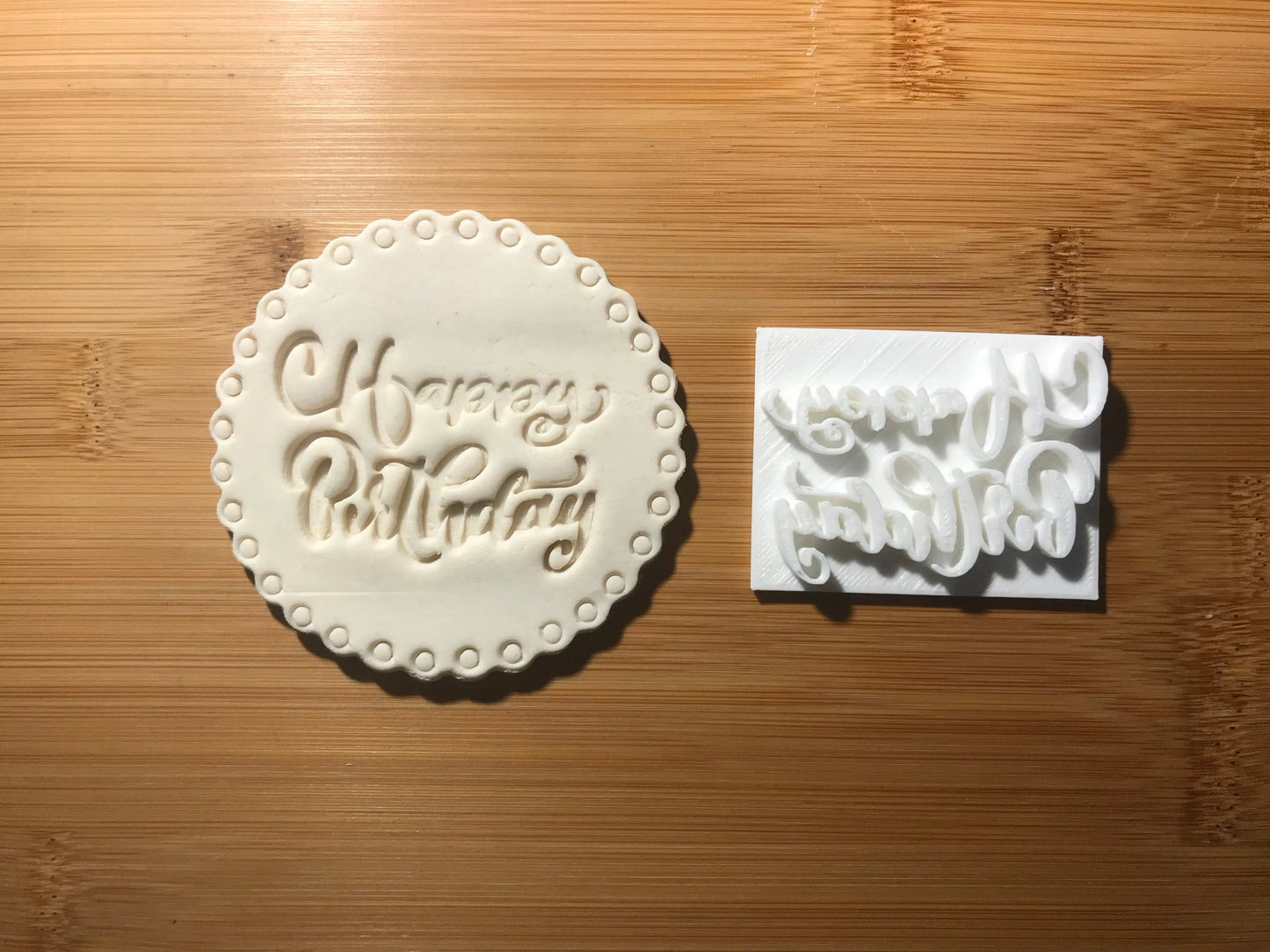 Happy Birthday Embossing - stamp (2) MEG cookie cutters