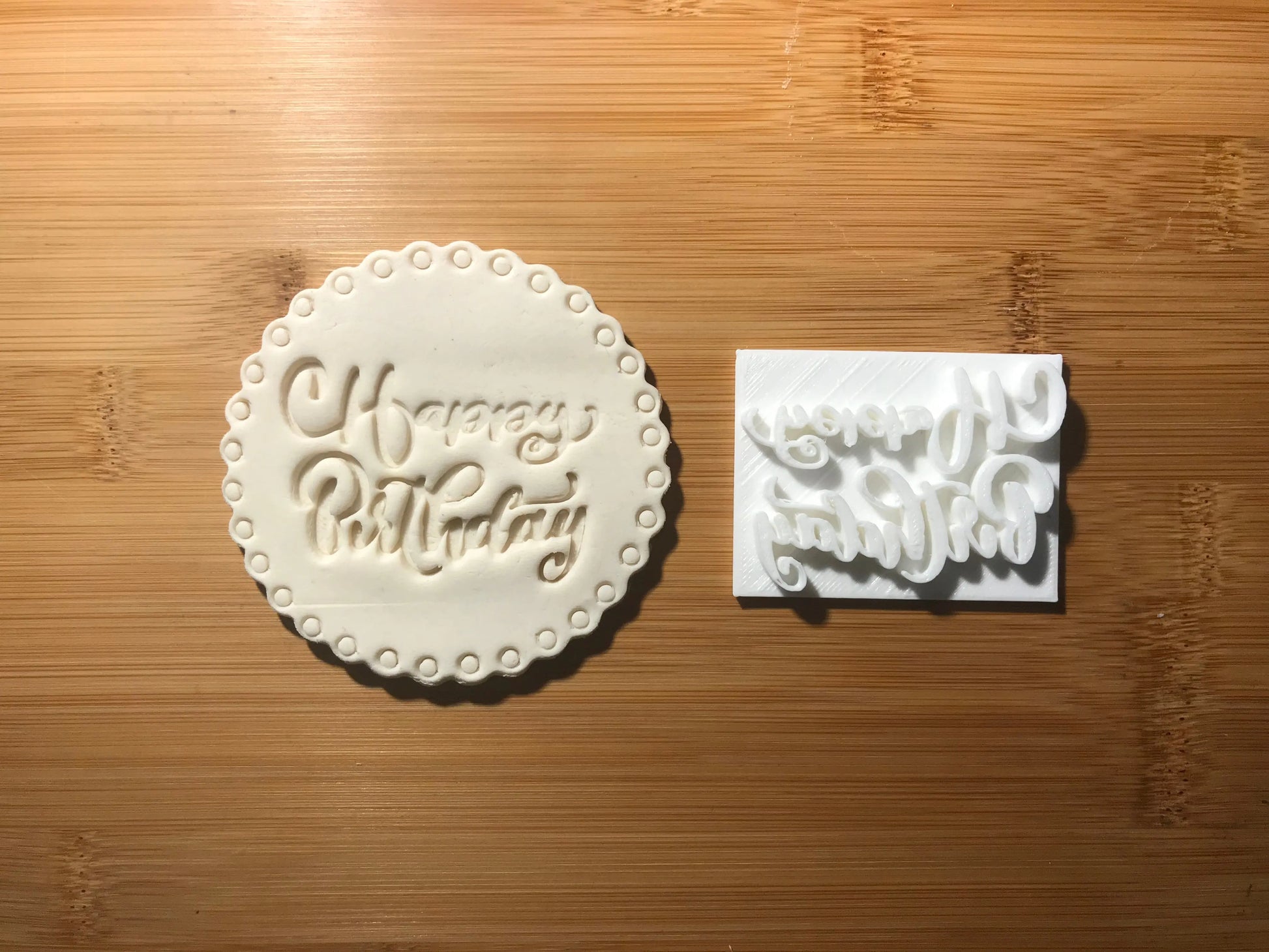 Happy Birthday Embossing - stamp (2) MEG cookie cutters