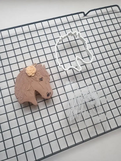 Horse debossing + cutter MEG cookie cutters