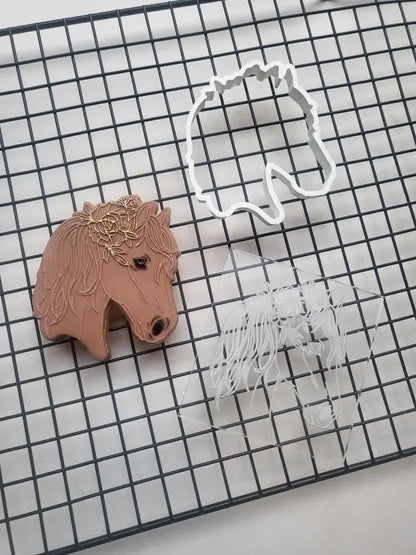 Horse debossing + cutter MEG cookie cutters