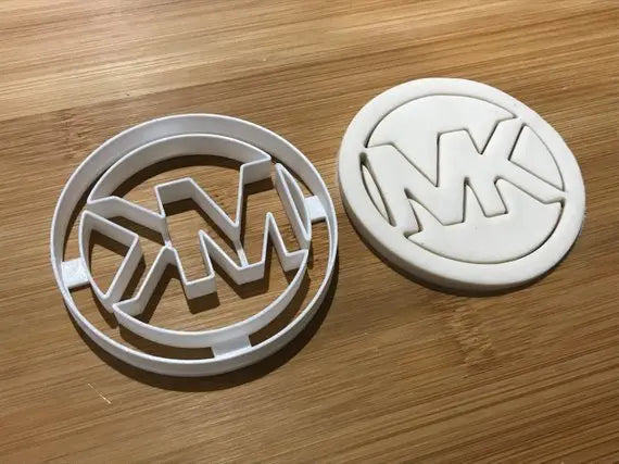 M k Logo Cookie Cutter - brand - 2 - 3 - 4 INCHES UK MEG cookie cutters