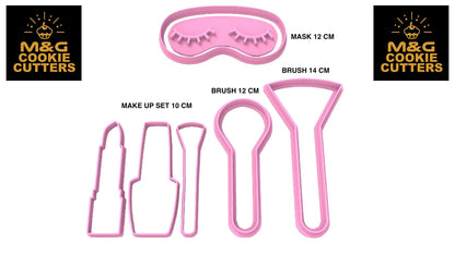 Make up Set Mask Lipstick Brush Nail Varnish Cookie Cutter fondant cake decorating MEG cookie cutters