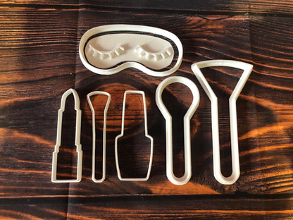 Make up Set Mask Lipstick Brush Nail Varnish Cookie Cutter fondant cake decorating MEG cookie cutters