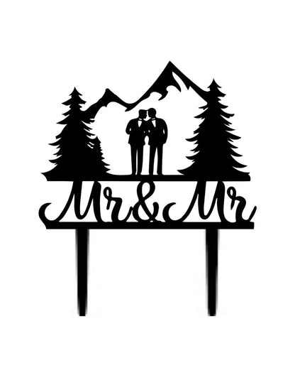 Mountain Mr & Mr wedding Cake topper MEG cookie cutters