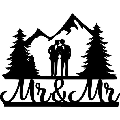 Mountain Mr & Mr wedding Cake topper MEG cookie cutters