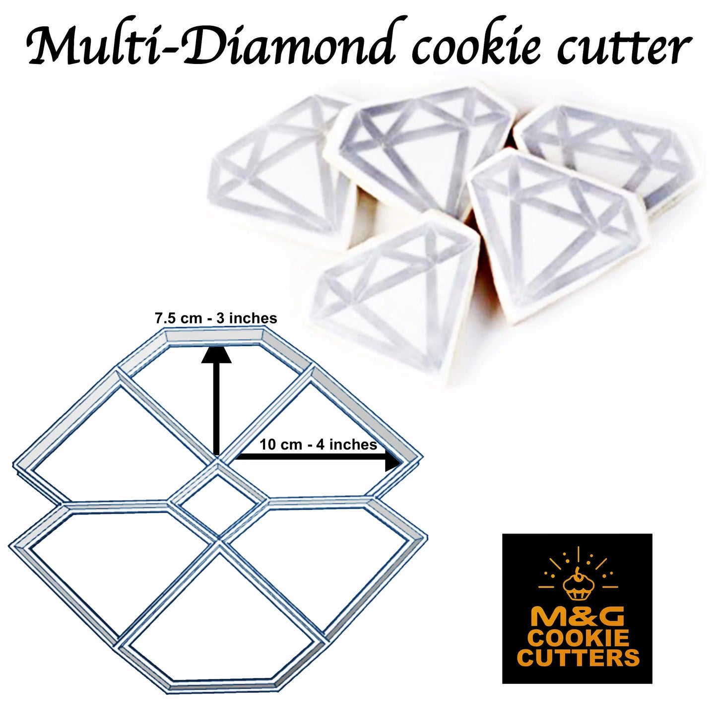 Multi-Diamond cutter Uk Seller Plastic Biscuit Cookie Cutter Fondant Cake Decor MEG cookie cutters