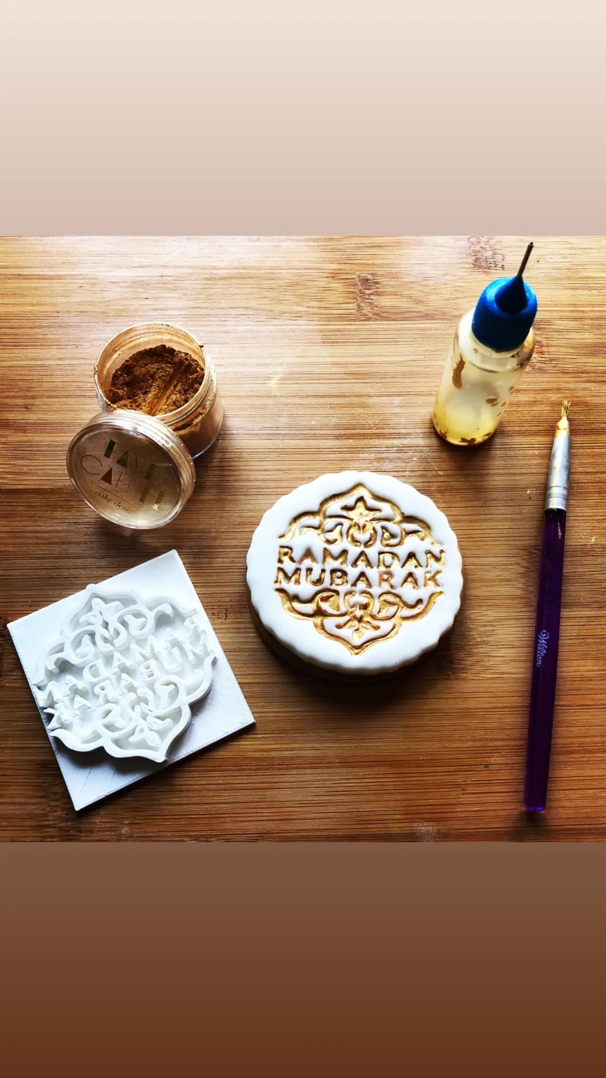 Muslim Islamic Embossing for cupcake and cake - stamps sugar paste Design Ramadan Mubarak MEG cookie cutters