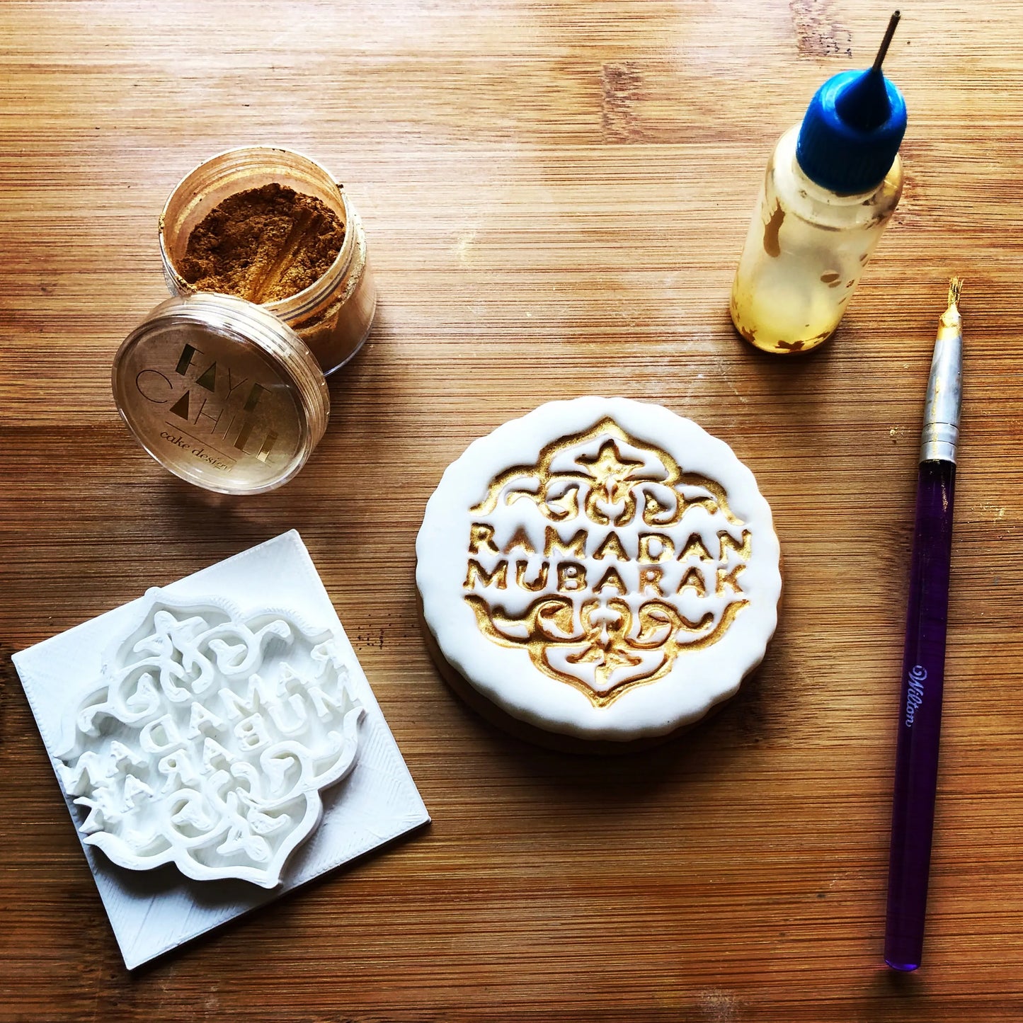 Muslim Islamic Embossing for cupcake and cake - stamps sugar paste Design Ramadan Mubarak MEG cookie cutters