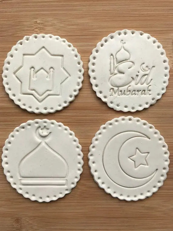 Muslim Islamic Embossing for cupcake and cake - stamps sugar paste EID MUBARAK MEG cookie cutters