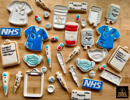 NHS / Hospital collection cutters + stamps MEG cookie cutters