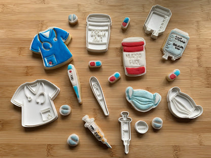 NHS / Hospital collection cutters + stamps MEG cookie cutters