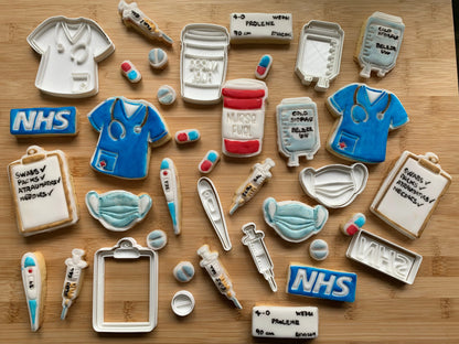 NHS / Hospital collection cutters + stamps MEG cookie cutters