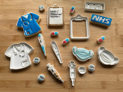NHS / Hospital collection cutters + stamps MEG cookie cutters